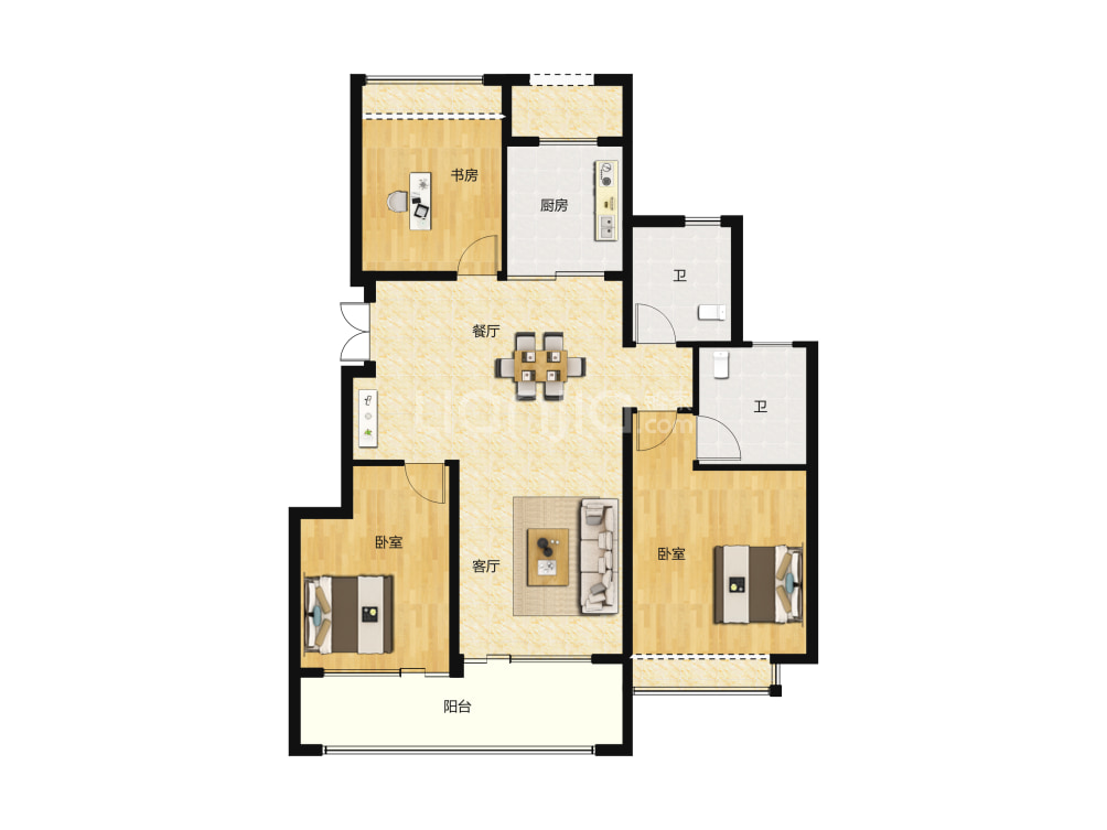 新湖金色池塘户型图(链家网)