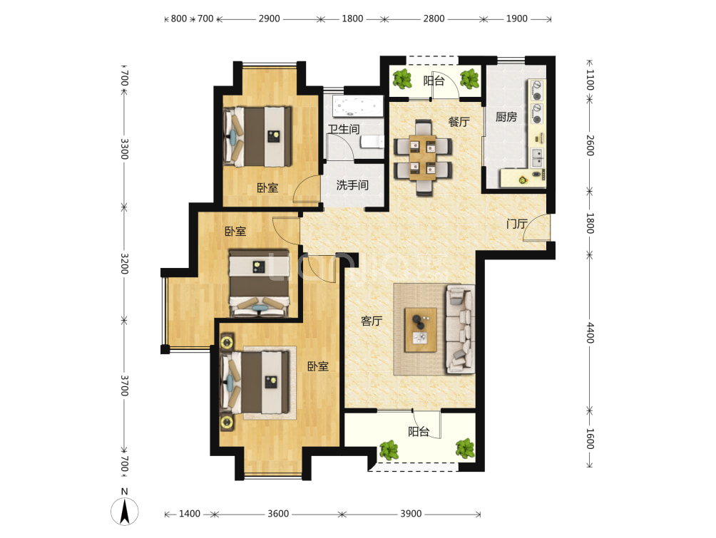 碧桂园海昌天澜户型图(链家网)