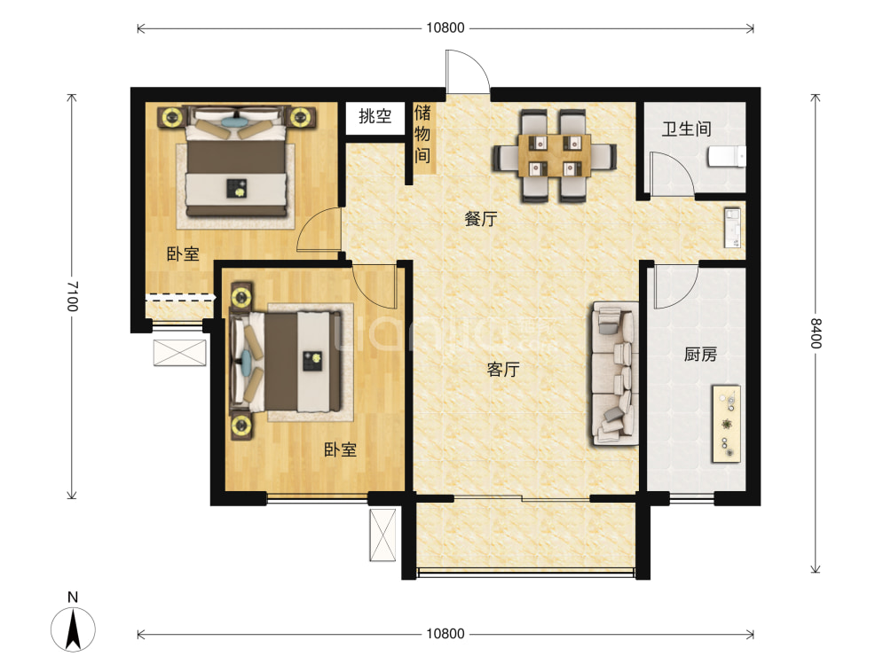 中基禧悦府户型图(链家网)