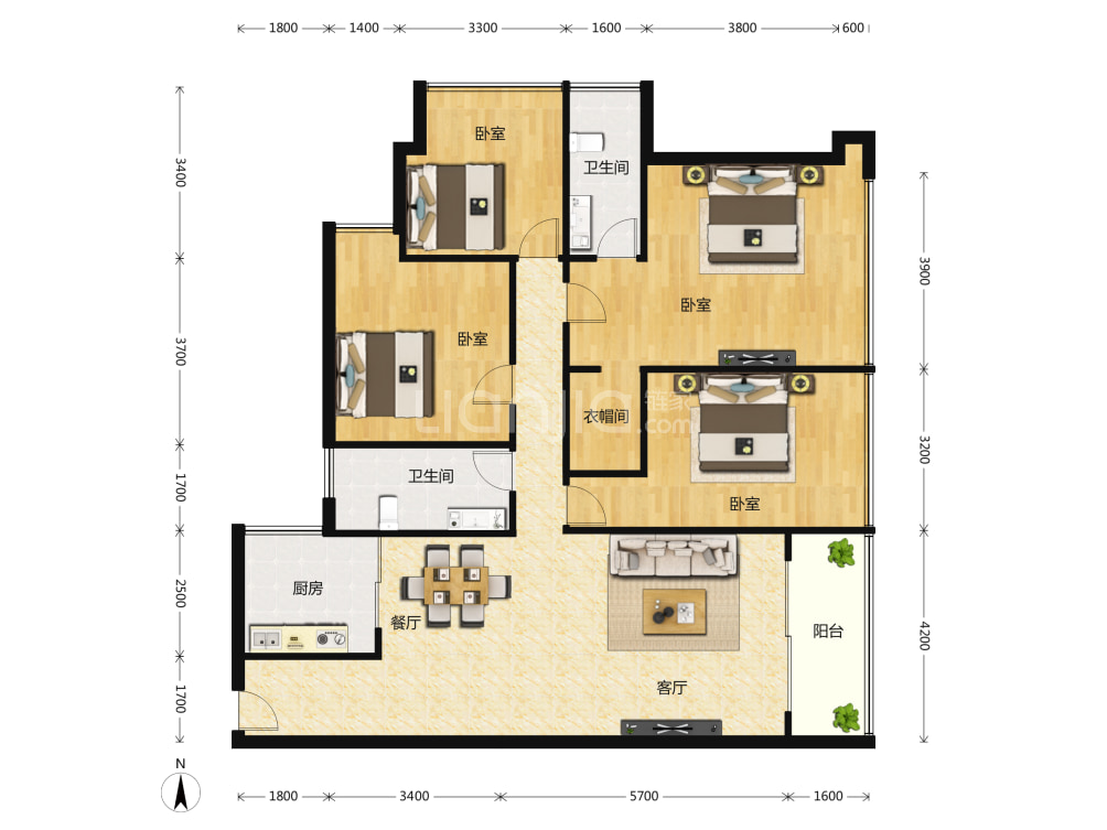 合正丹郡户型图(链家网)