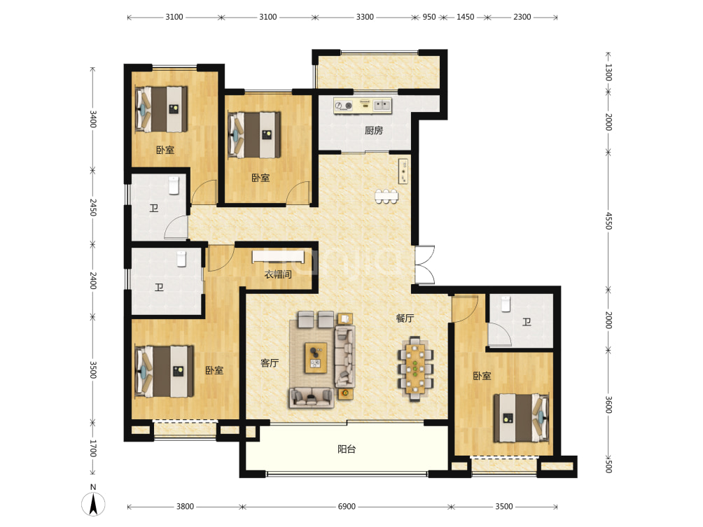 远洋晟庭户型图(链家网)