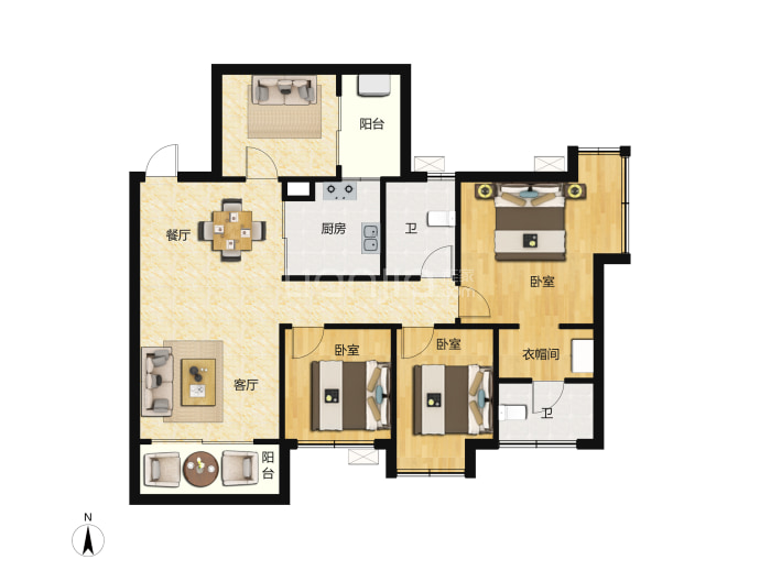 凯蓝滨江时光园--建面 85.95m²