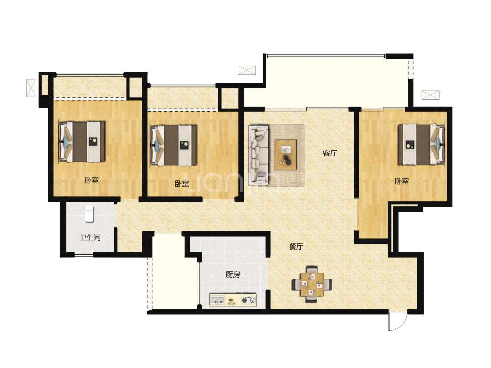 正荣朗基悦江湾户型图(链家网)