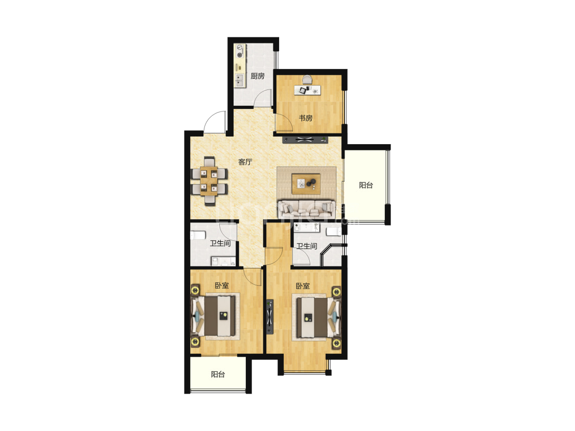 绿都澜湾五期c3户型户型图(链家网)