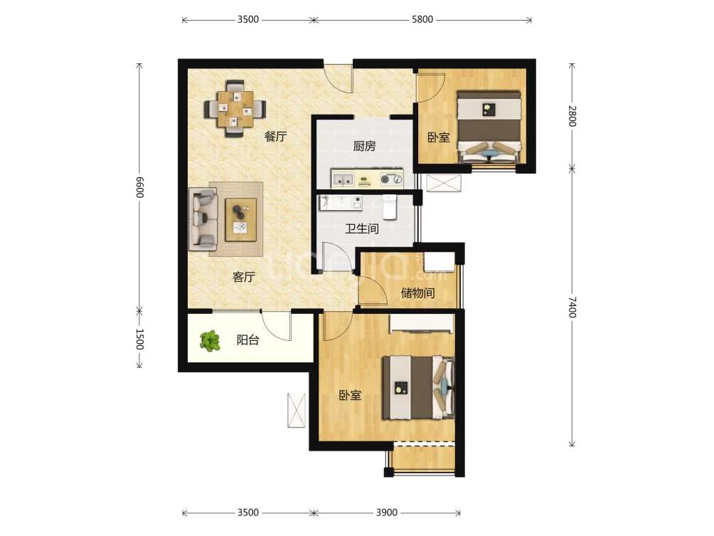 华星融城户型图(链家网)