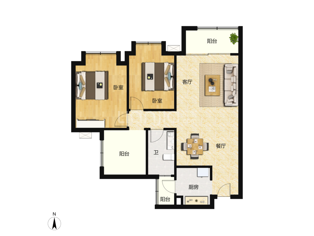 嘉裕国际社区户型图(链家网)
