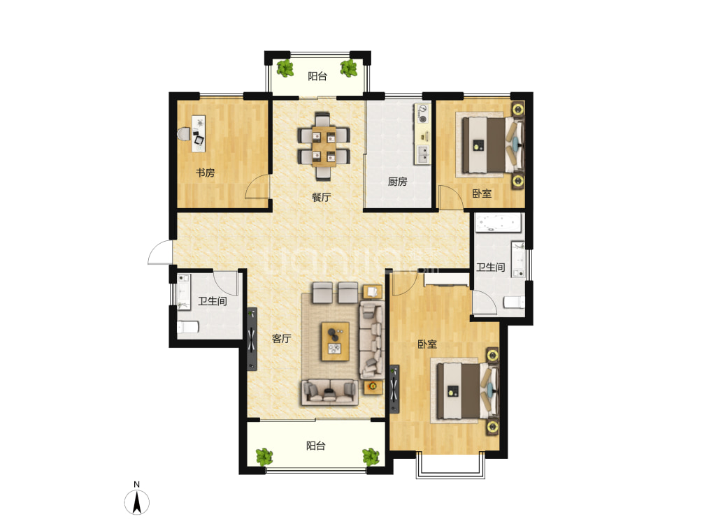 东城名郡(蓝鳌路)户型图(链家网)