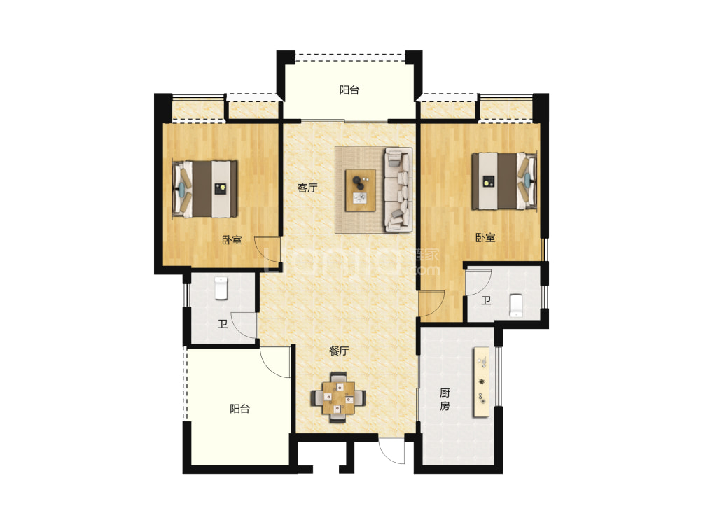 花曼丽舍户型图(链家网)