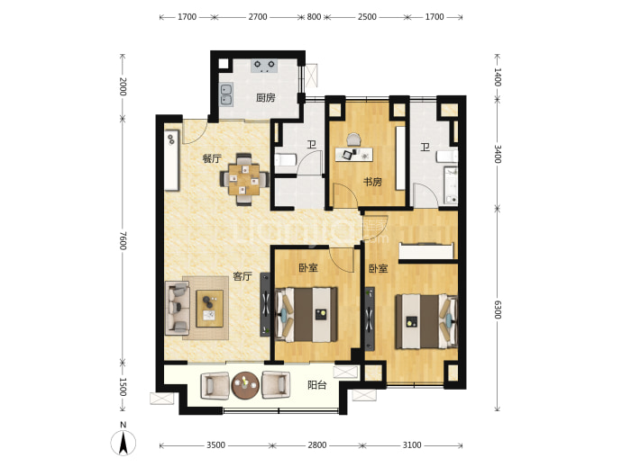 清能熙悦台--建面 98m²