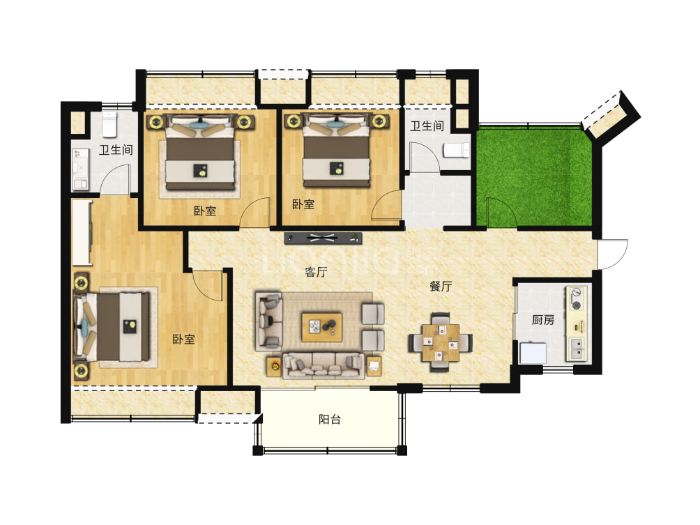 保利天寰户型图(链家网)