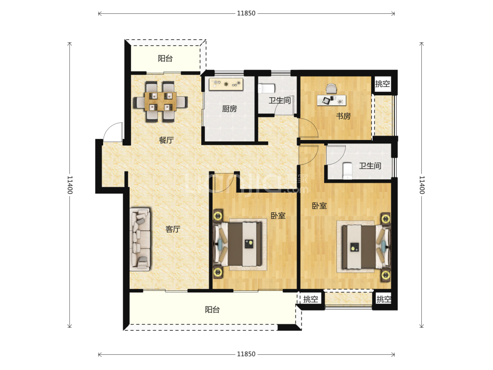 昆明融创文旅城户型图(链家网)