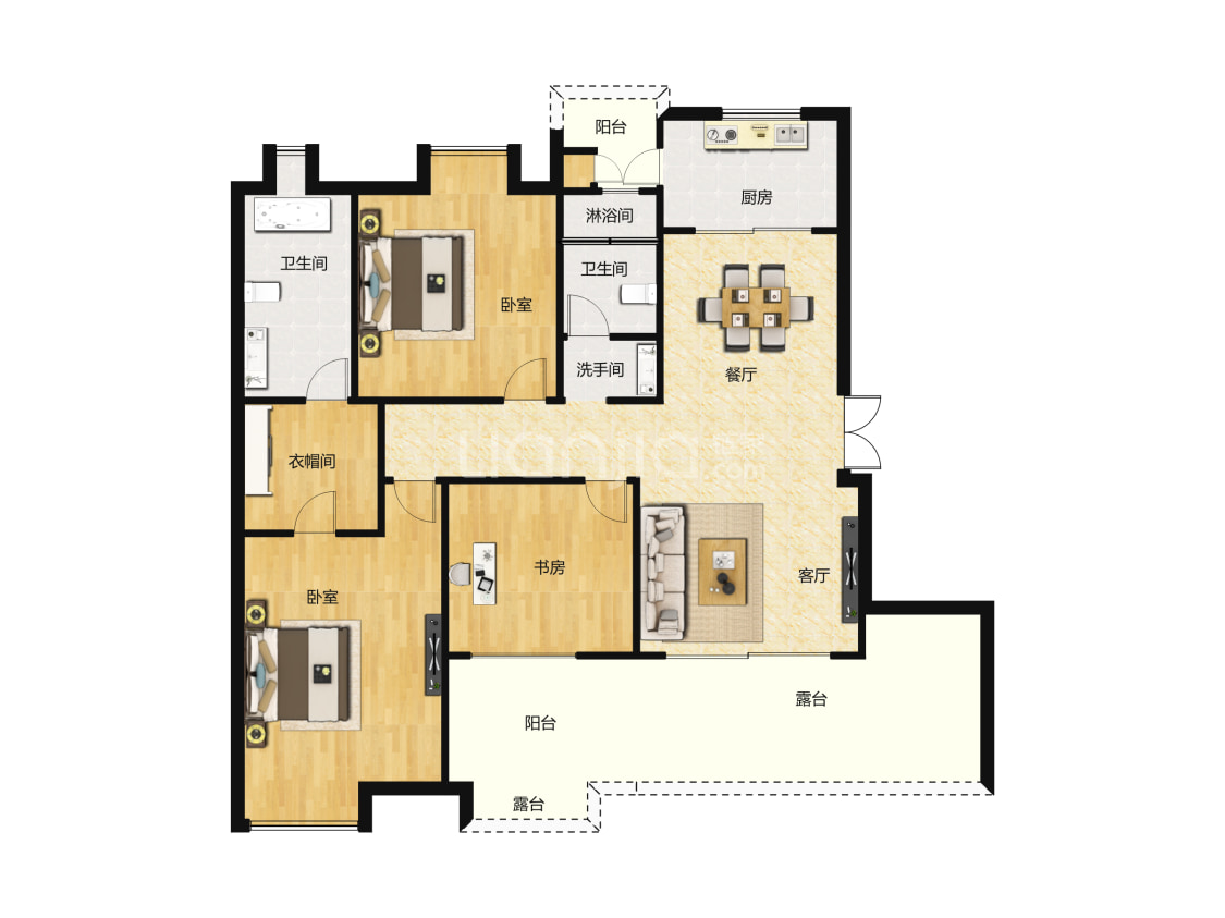 汇悦天地b-5户型户型图(链家网)