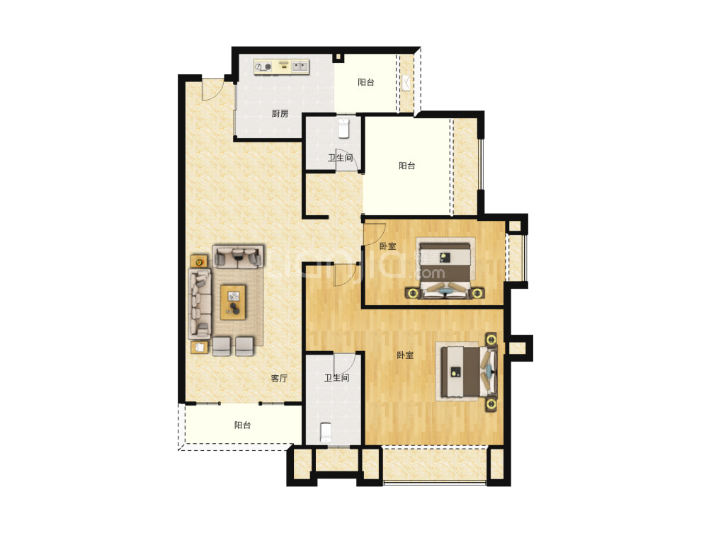 嘉裕国际社区户型图(链家网)