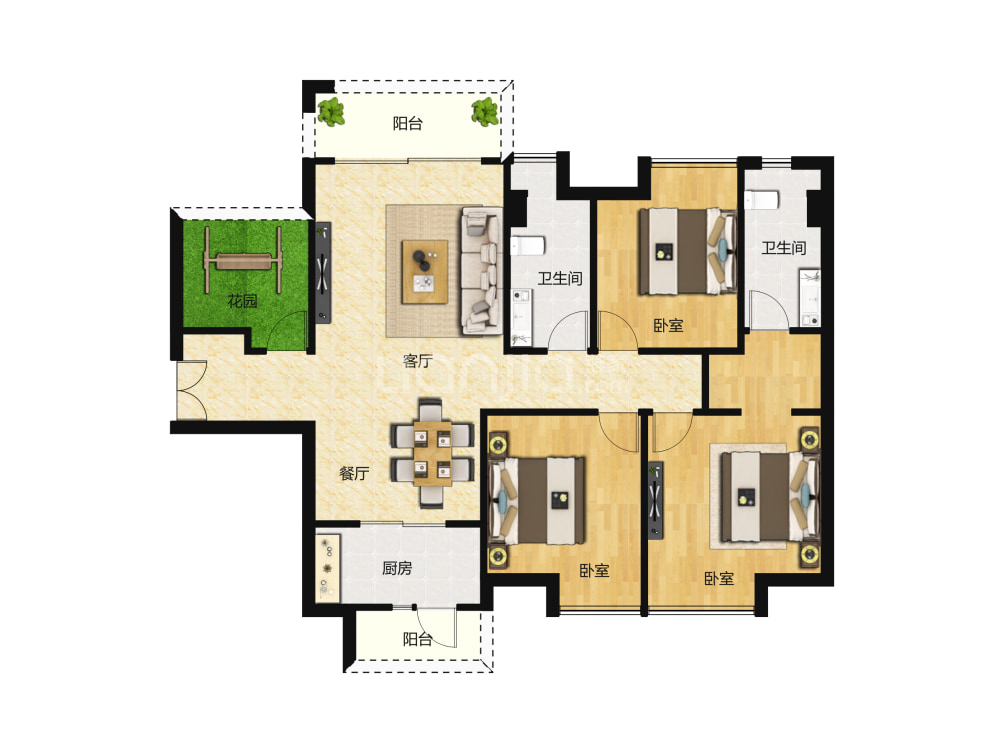 保利紫山户型图(链家网)
