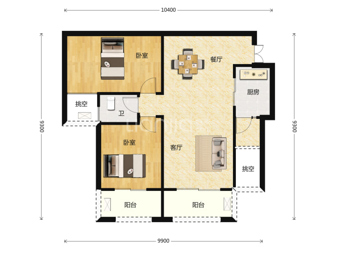 康田栖樾--套内 69.89m²