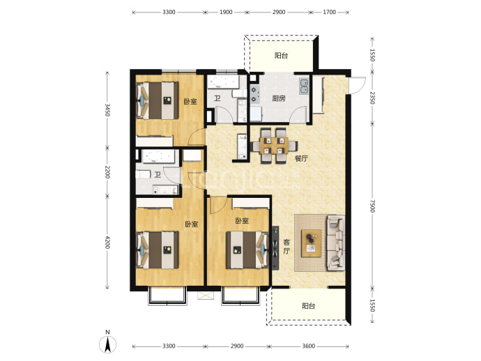 如意小区--建面 141.05m²