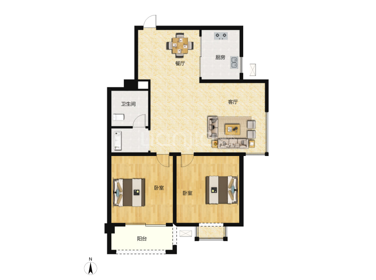 安恒品邸b户型图(链家网)
