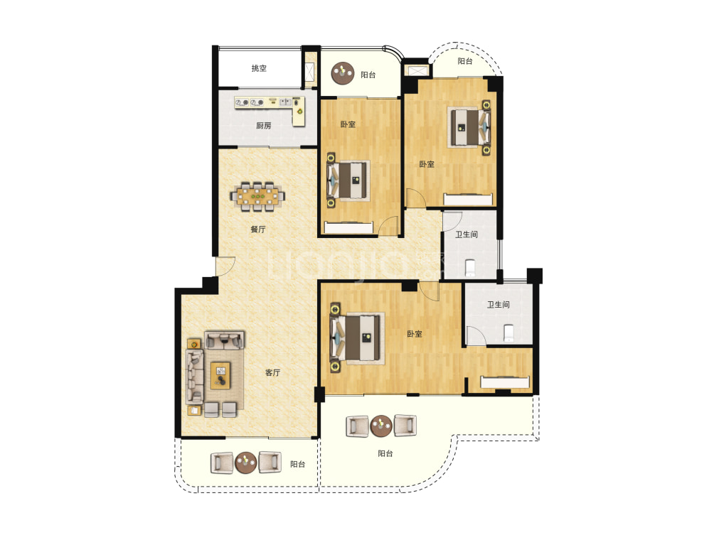 ioi棕榈城户型图(链家网)