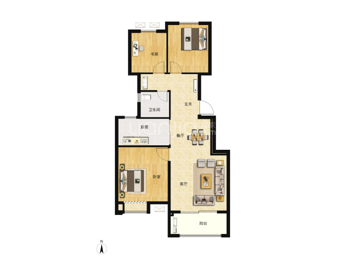 海伦堡溪璟园--建面 91m²