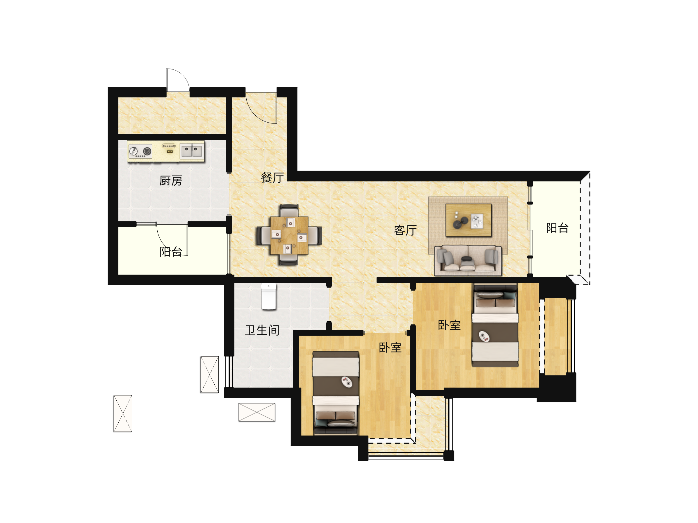 新鸿基江河汇住宅户型图片