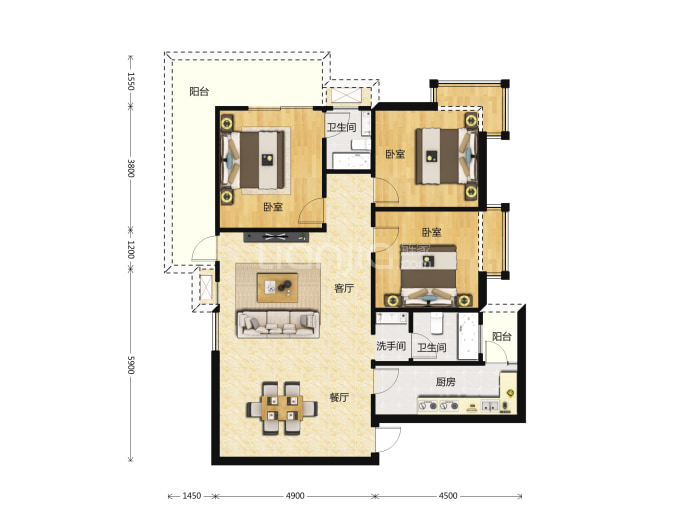 翡翠积家--建面 115m²