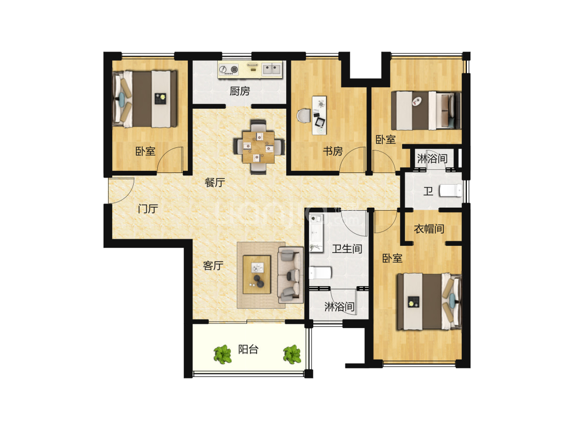 花样年家天下a2户型户型图(链家网)