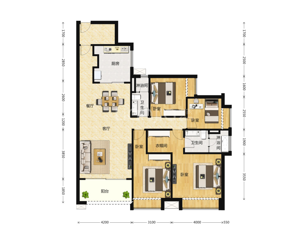 时代南湾户型图(链家网)