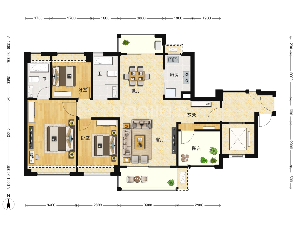 科慧花园户型图(链家网)