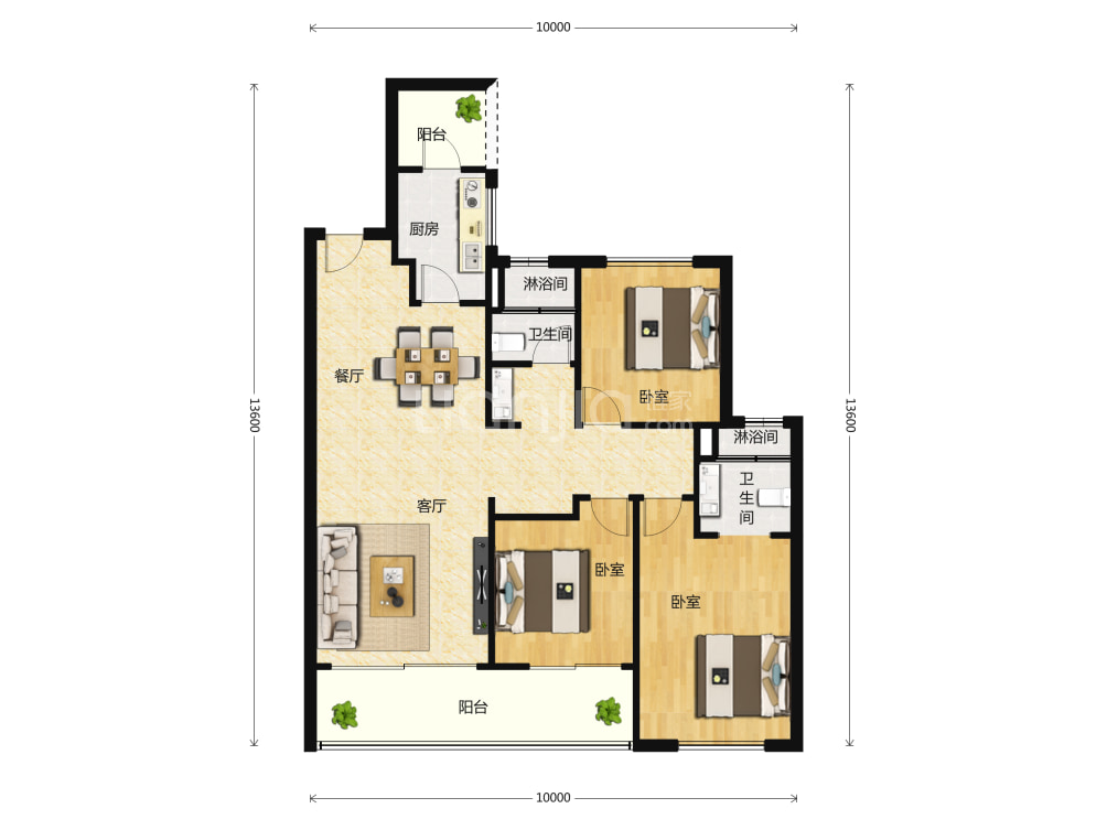 东原璞阅户型图(链家网)
