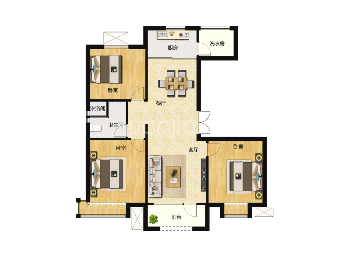 海屿公元a1户型户型图(链家网)