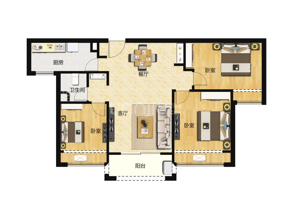 中茂悦庭户型图(链家网)