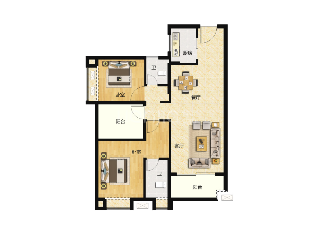花曼丽舍户型图(链家网)