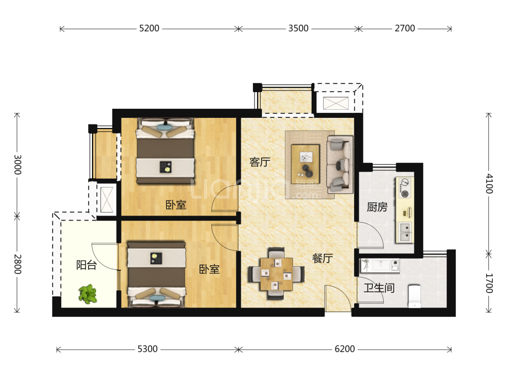 华星融城户型图(链家网)