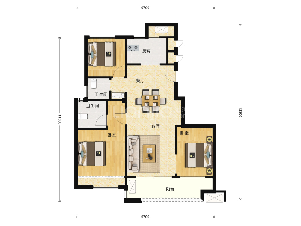 吉翔·欣隆府户型图(链家网)