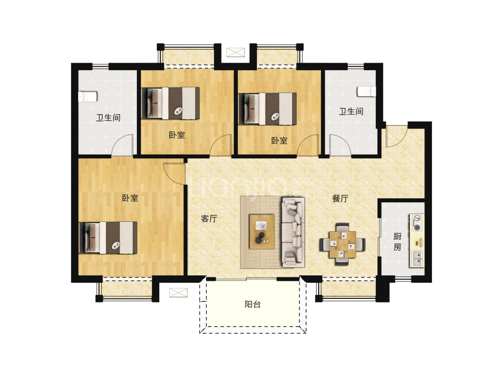 奥园观澜誉峰户型图(链家网)