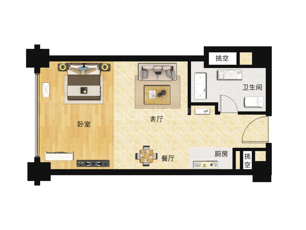保利城soho中心户型图(链家网)