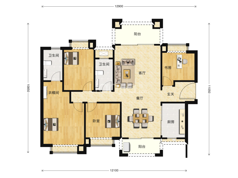 丰华珑远翠珑湾户型图(链家网)