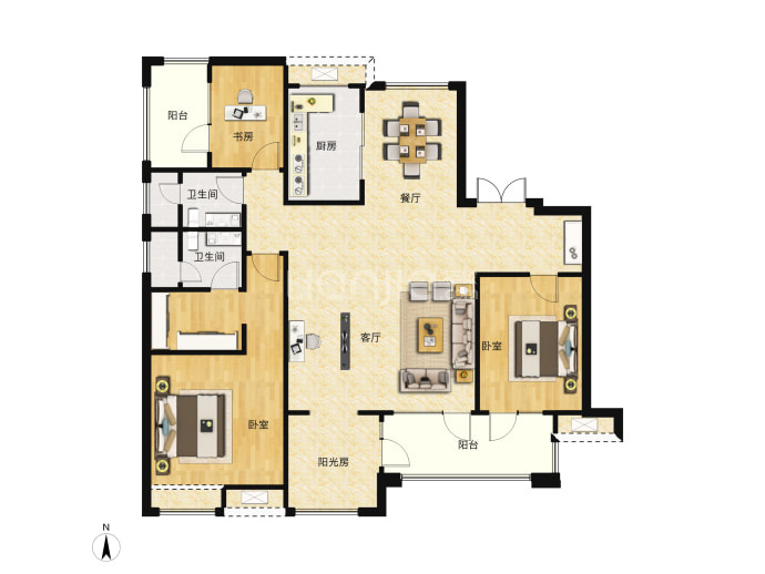 嶺海香澜郡--建面 154.72m²