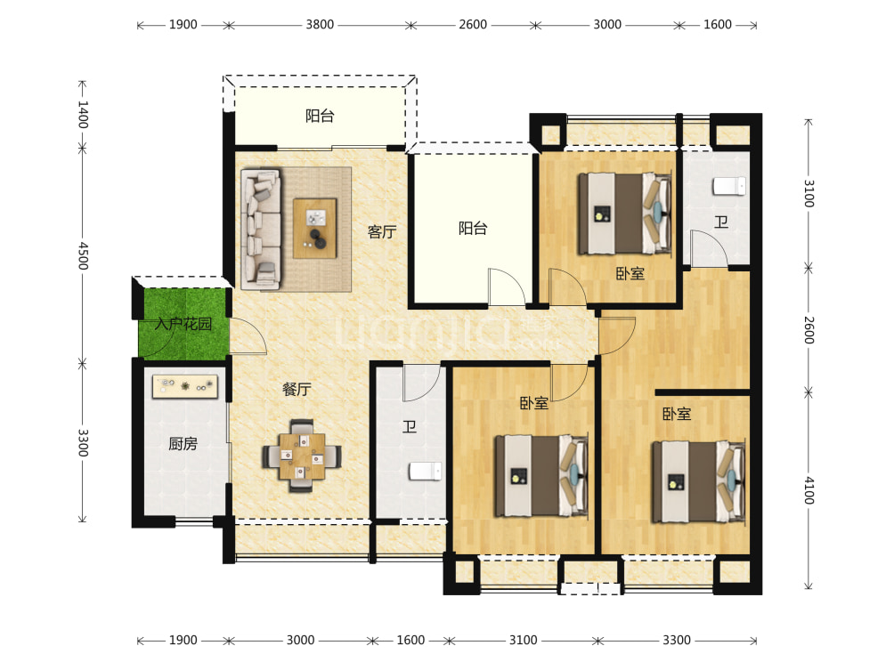 花曼丽舍户型图(链家网)