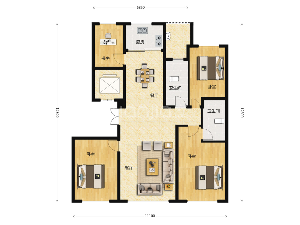 绿城西山燕庐户型图(链家网)