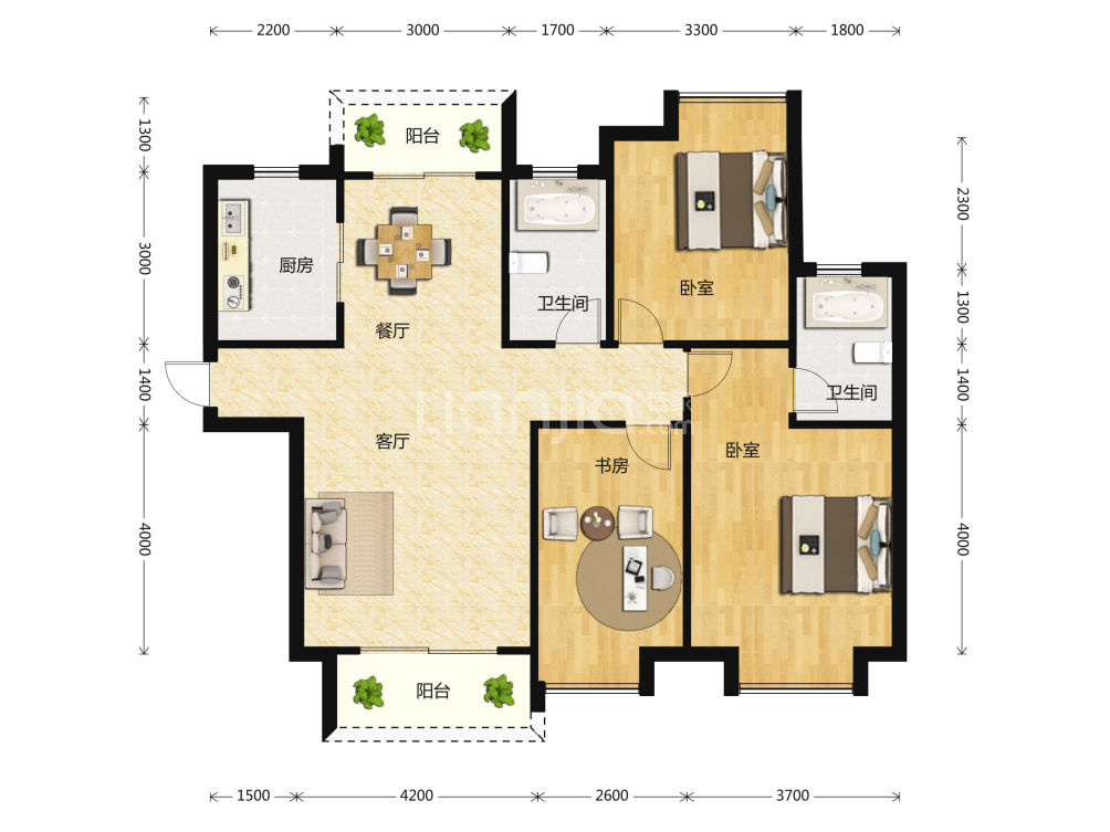 联投龙湾一期户型图(链家网)