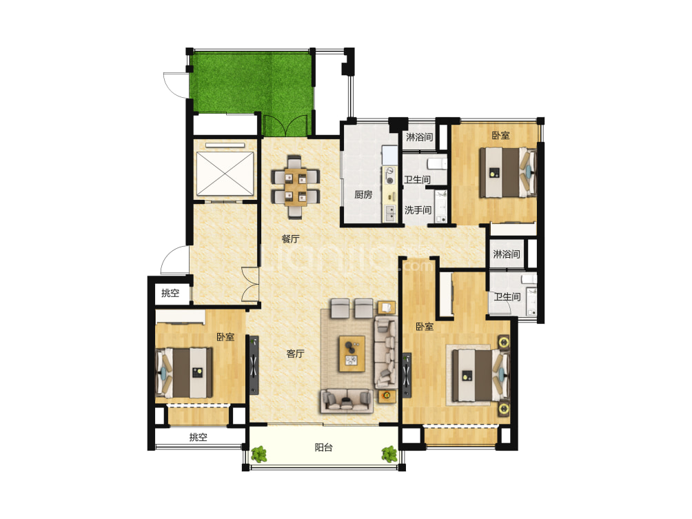 花语江南户型图(链家网)
