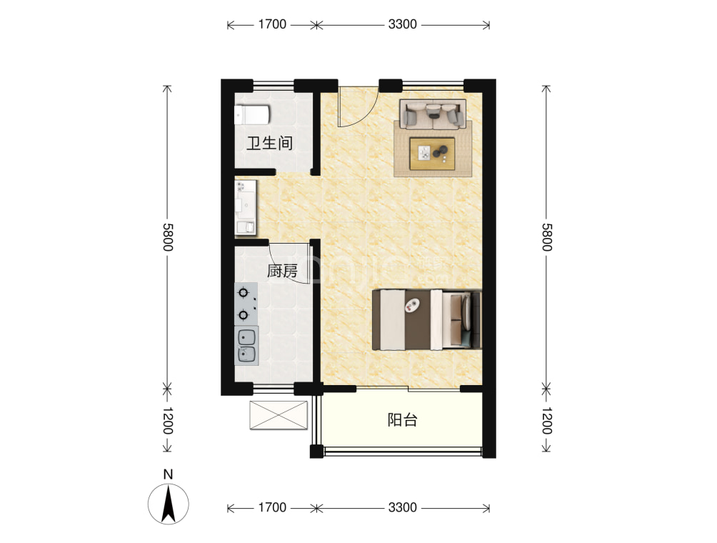 科慧花园户型图(链家网)