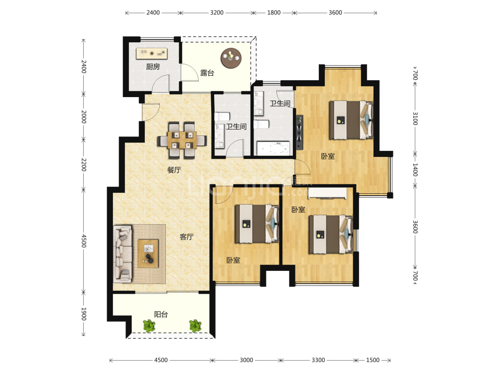 联投龙湾一期户型图(链家网)