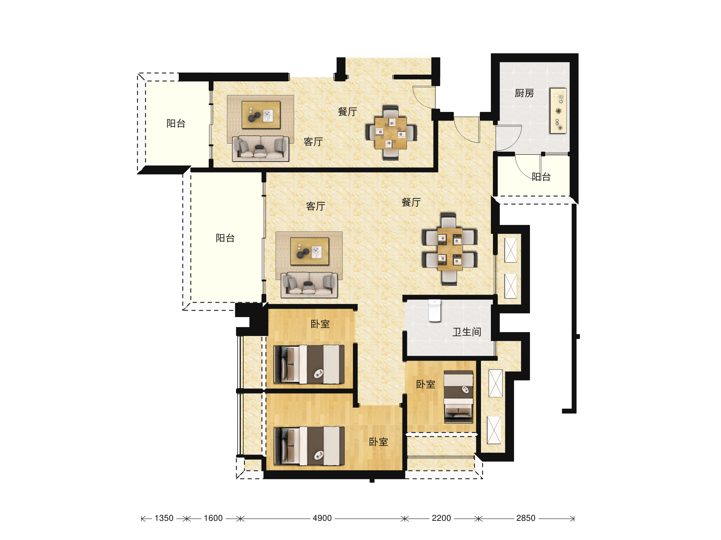 新鸿基江河汇住宅户型图片