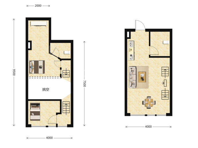 虹桥国际HQ公寓--建面 46m²