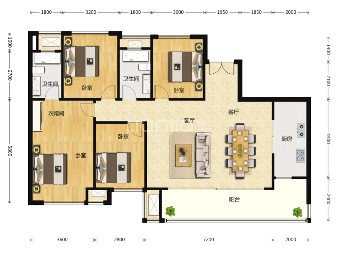 保利堂悦--套内 113.99m²