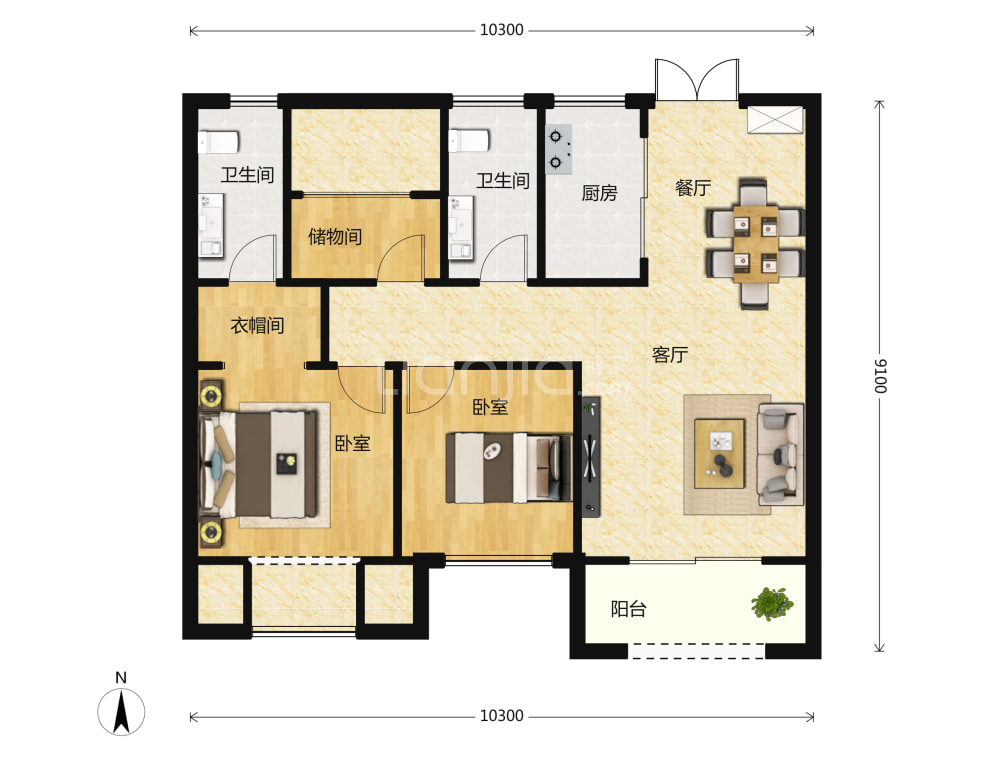 中天星耀城户型图(链家网)