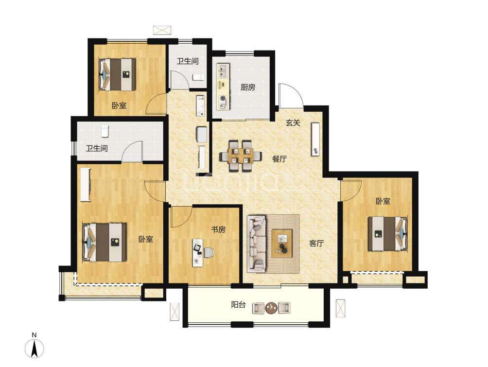 远洋风景长安户型图(链家网)
