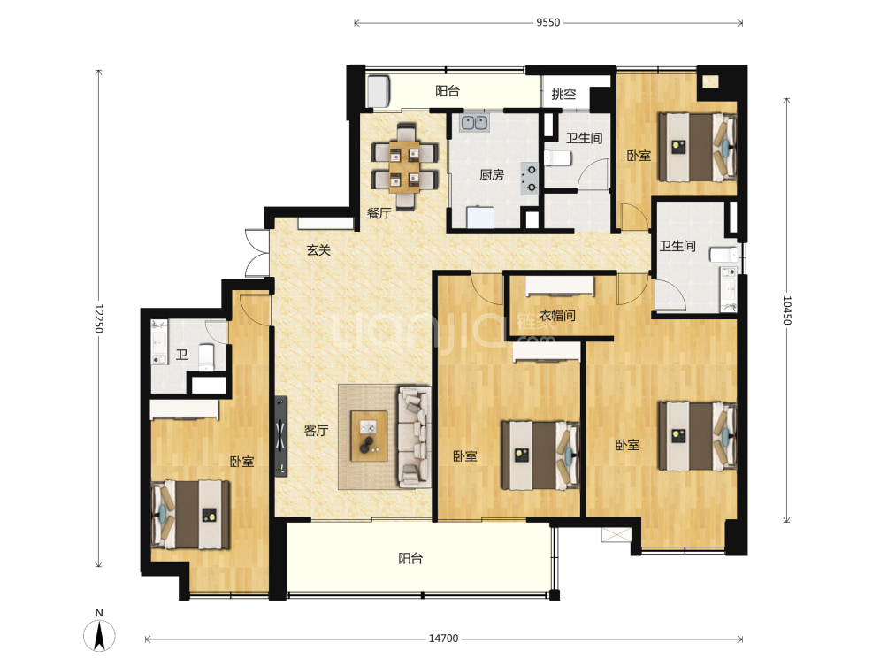 保利天际户型图(链家网)